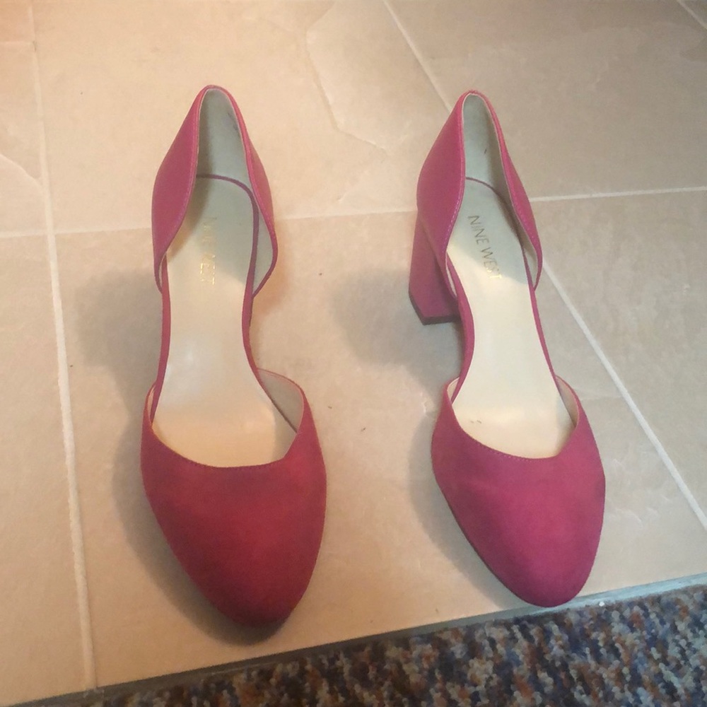 Pink block heels